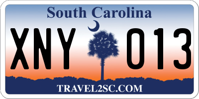 SC license plate XNY013