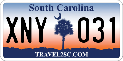 SC license plate XNY031