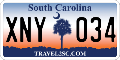 SC license plate XNY034