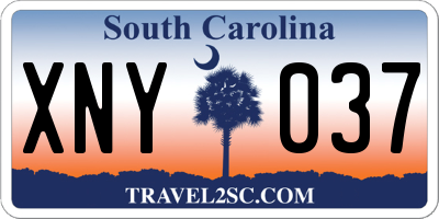 SC license plate XNY037
