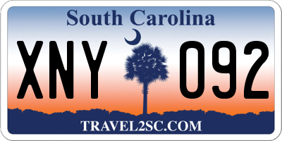 SC license plate XNY092