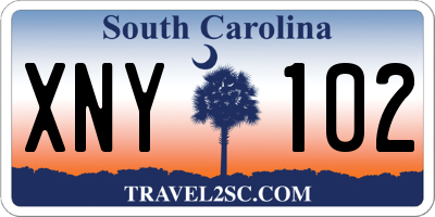 SC license plate XNY102