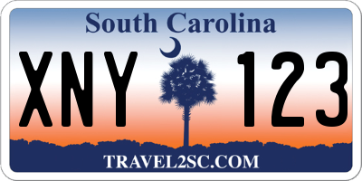 SC license plate XNY123