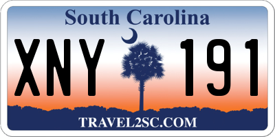 SC license plate XNY191