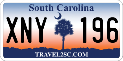 SC license plate XNY196