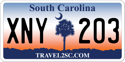 SC license plate XNY203