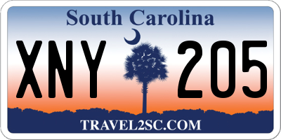 SC license plate XNY205