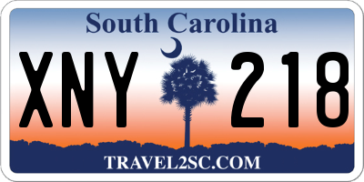 SC license plate XNY218