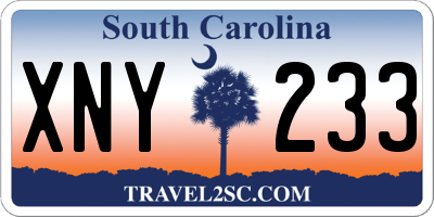 SC license plate XNY233