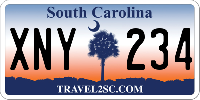 SC license plate XNY234
