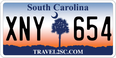 SC license plate XNY654