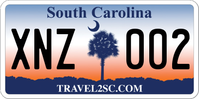 SC license plate XNZ002