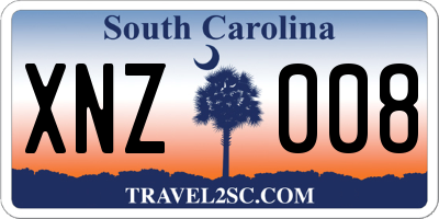 SC license plate XNZ008