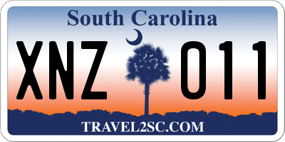 SC license plate XNZ011