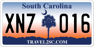 SC license plate XNZ016