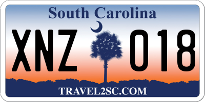 SC license plate XNZ018