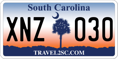 SC license plate XNZ030