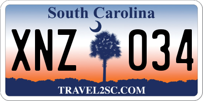 SC license plate XNZ034