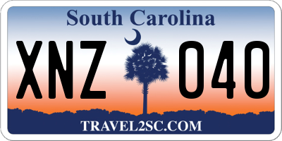 SC license plate XNZ040