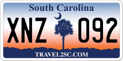 SC license plate XNZ092