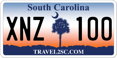 SC license plate XNZ100