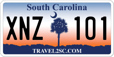 SC license plate XNZ101