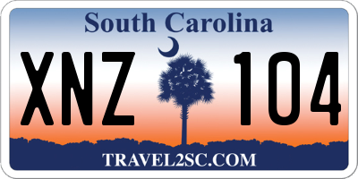 SC license plate XNZ104