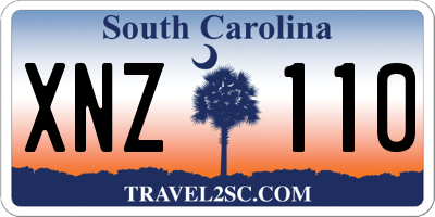 SC license plate XNZ110