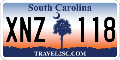 SC license plate XNZ118