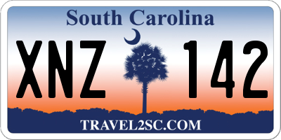SC license plate XNZ142