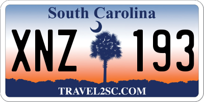SC license plate XNZ193