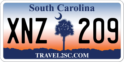 SC license plate XNZ209