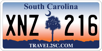SC license plate XNZ216