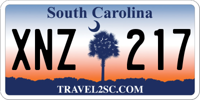 SC license plate XNZ217