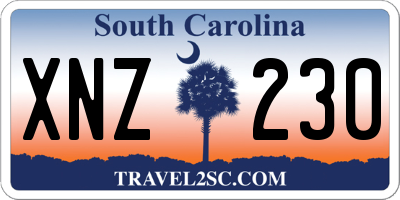 SC license plate XNZ230