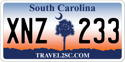 SC license plate XNZ233