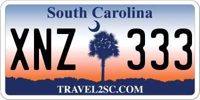 SC license plate XNZ333