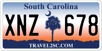 SC license plate XNZ678