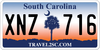 SC license plate XNZ716