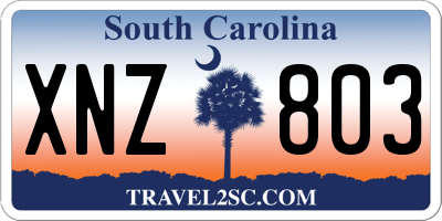 SC license plate XNZ803