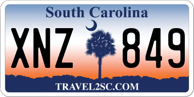 SC license plate XNZ849