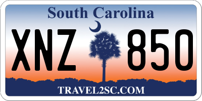 SC license plate XNZ850