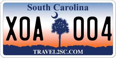 SC license plate XOA004