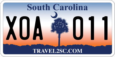 SC license plate XOA011