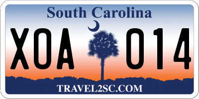 SC license plate XOA014