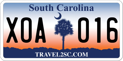SC license plate XOA016