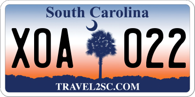 SC license plate XOA022