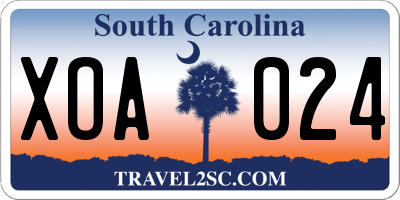 SC license plate XOA024