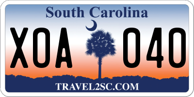 SC license plate XOA040