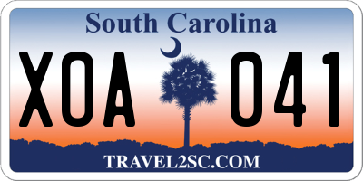 SC license plate XOA041
